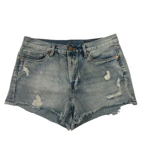 Blank NYC Light Blue Distressed Jean Shorts